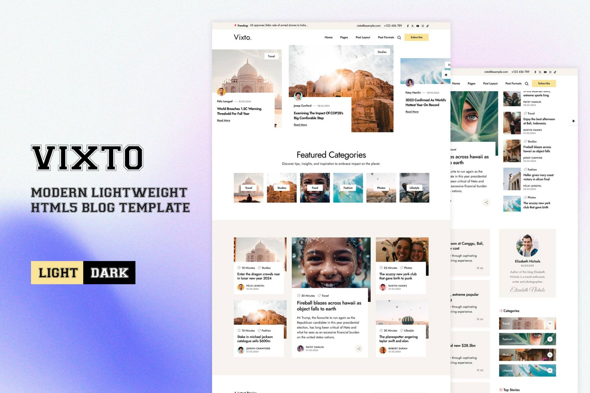 Vixto - Personal Blog HTML Template