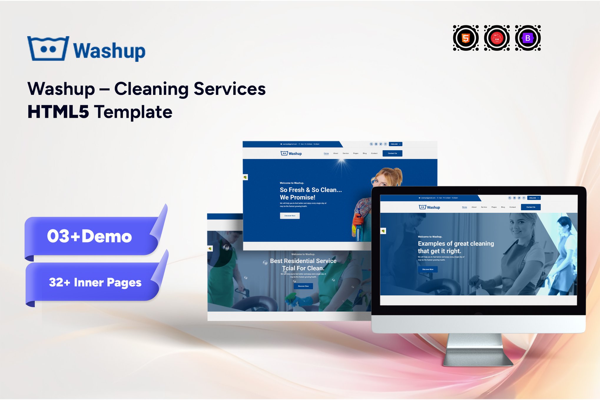 Washup - Cleaning Services HTML5 Template