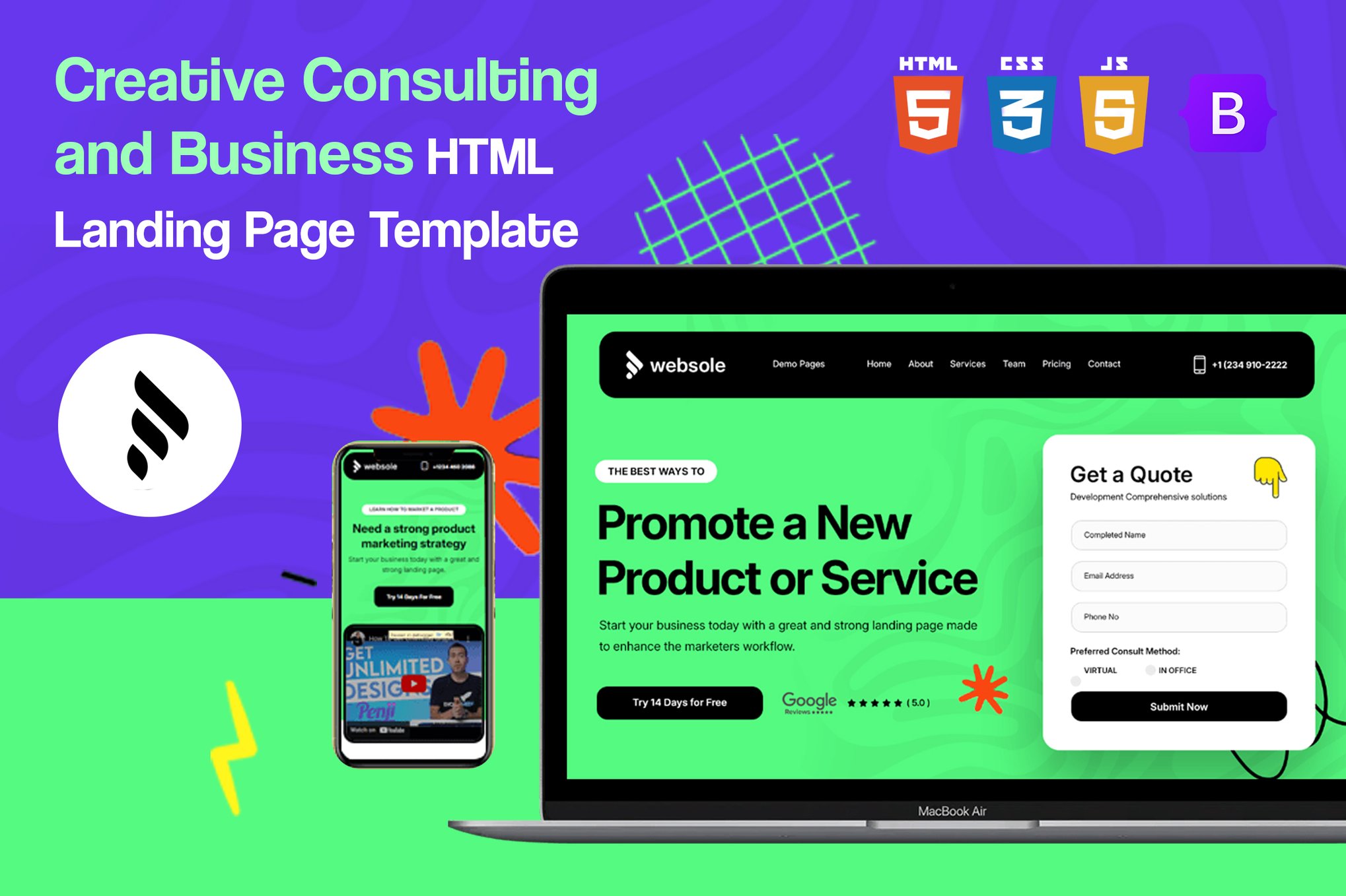 Websole - Creative And Business HTML Landing Page