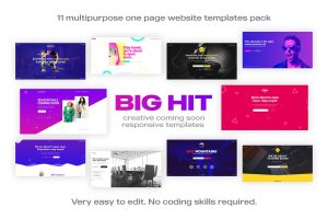 BigHit – Coming Soon Responsive Templates Pack