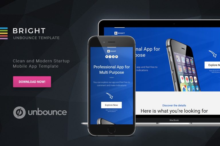 Bright – Unbounce Startup Landing Page