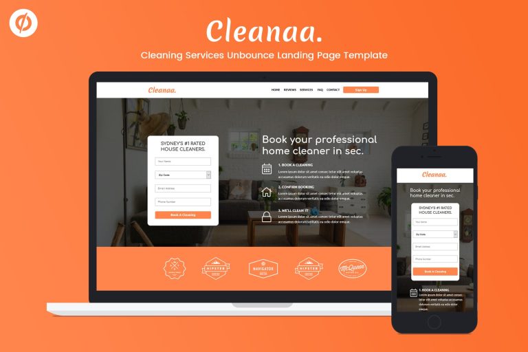 Cleanaa — Cleaning Services Landing Page Template