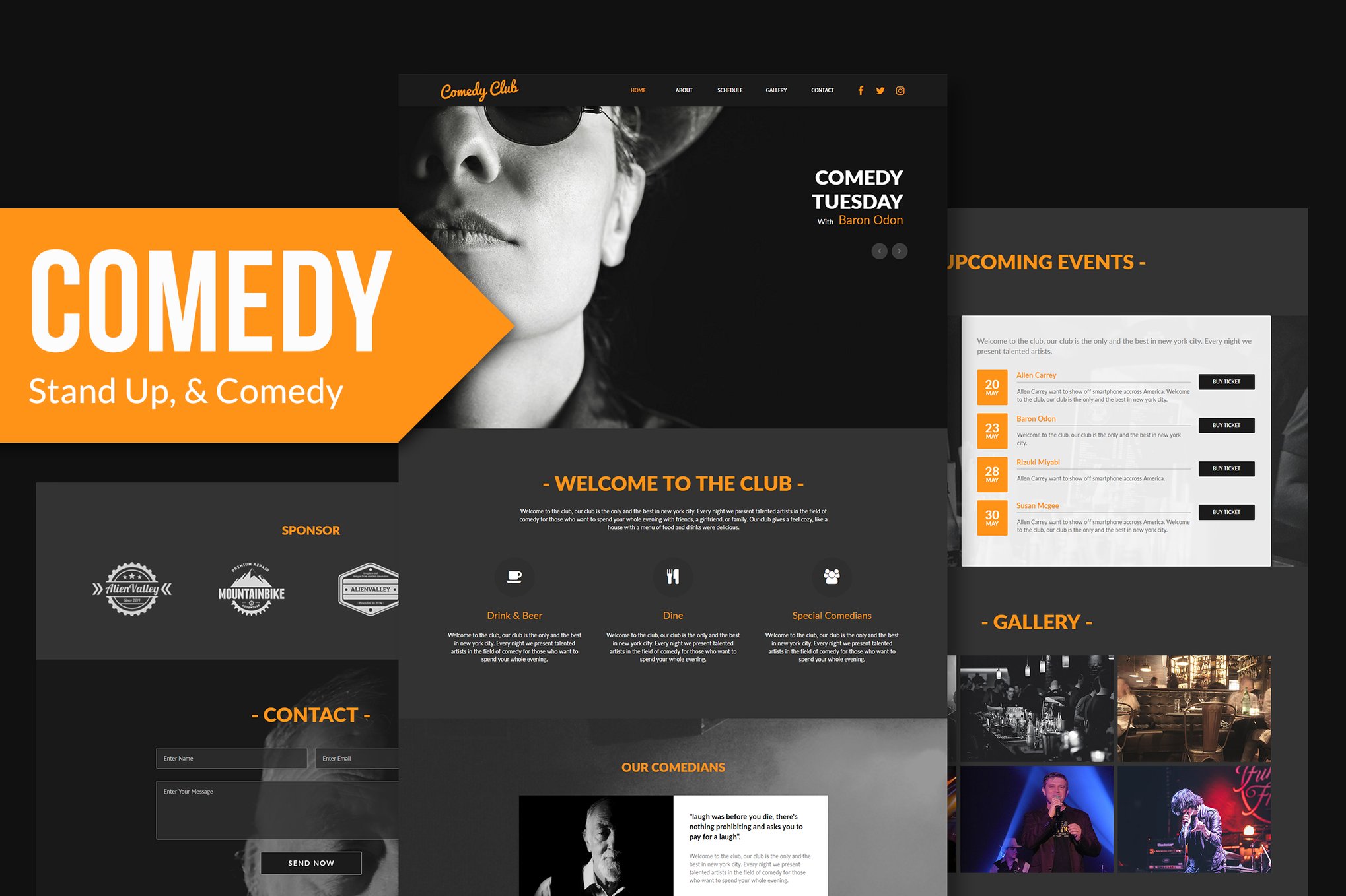 Comedy Club - Entertainment Club Muse Template