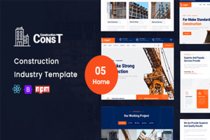 Const – Construction React Template