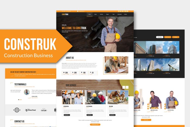Construk – Construction Business Muse Template