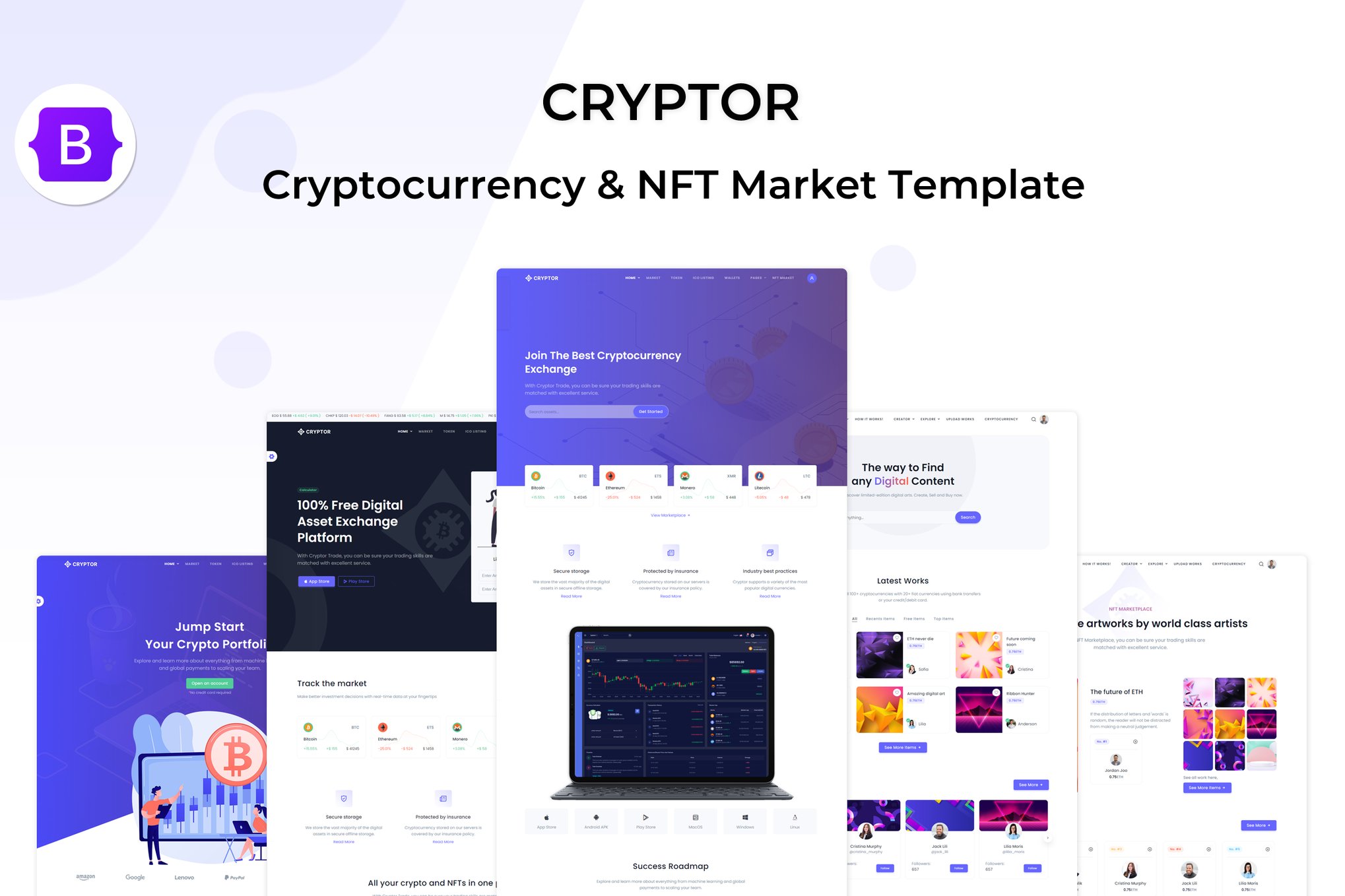 Cryptor - Cryptocurrency & NFT Market Template