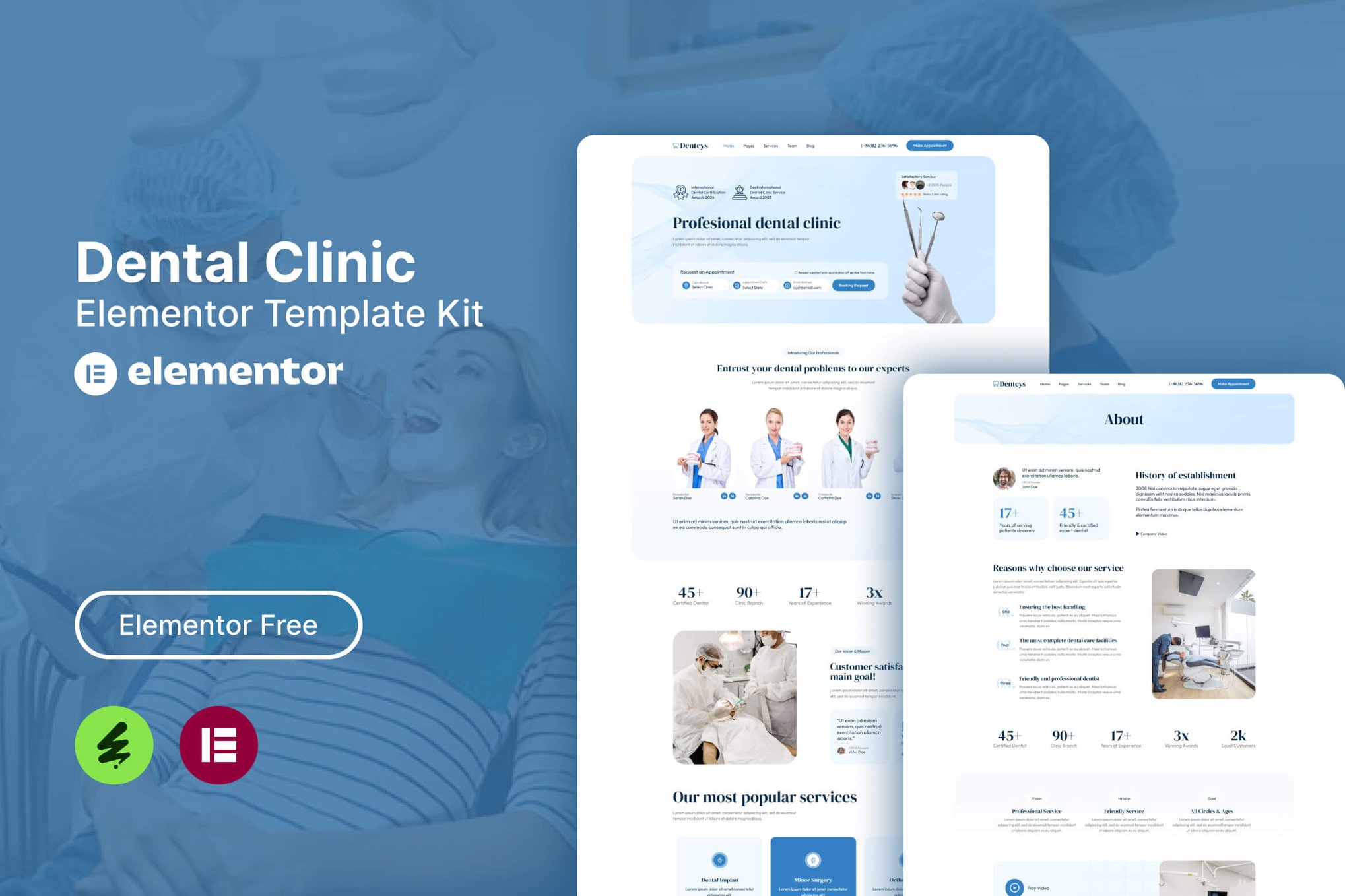 Dentcys- Dental Clinic Elementor Template Kit