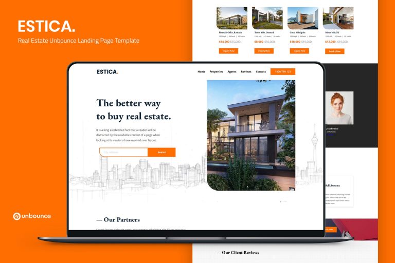 Estica — Real Estate Landing Page Template
