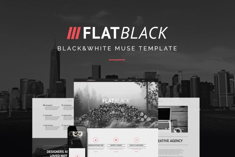 Flatblack – One Page Muse Template for Creatives