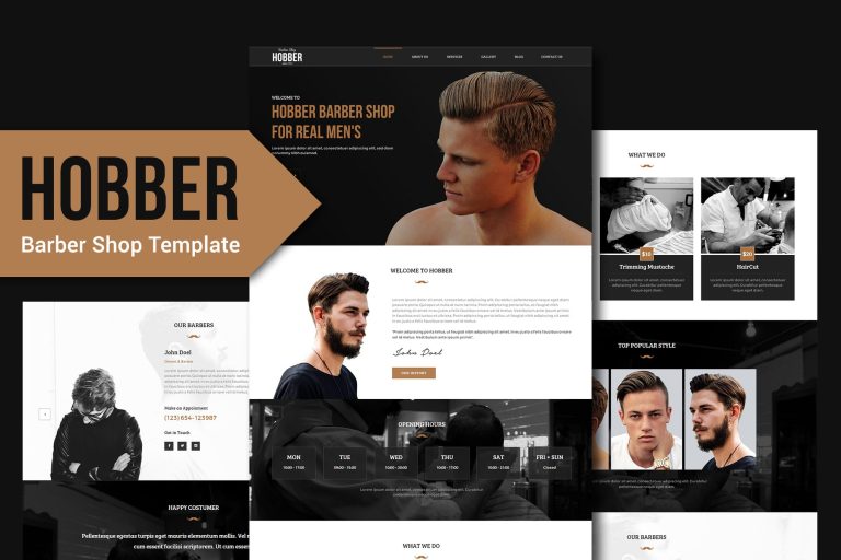 Hobber – Barbershop, Hair & Salon Muse Template