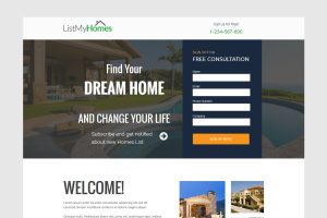 Homes Realestate unbounce Landing Page