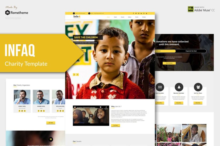 Infaq – Charity, Nonprofit Muse Template YR