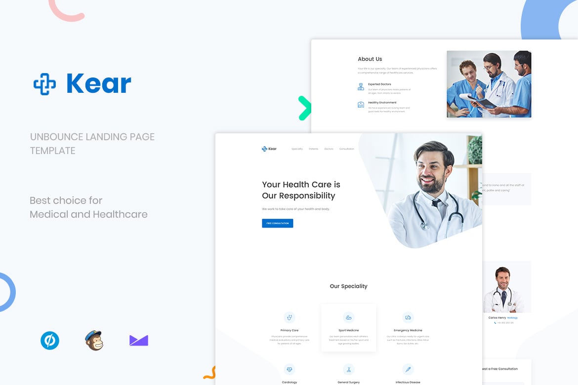 Kear - Medical & Healthcare Unbounce Landing Page