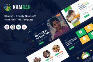 Khairah – Charity Nonprofit Next Js+HTML Template