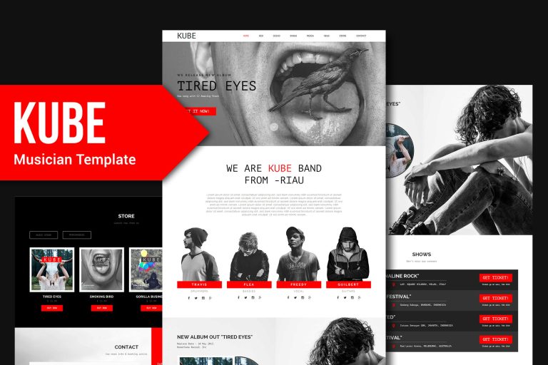 KUBE – Musician, DJ, Band, Music HTML Template RS