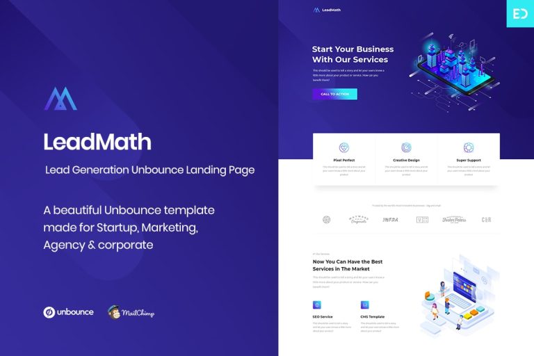 LeadMath – Lead Generation HTML Landing Page Templ