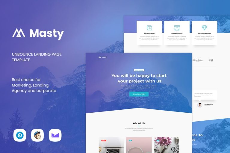 Masty – Lead Generation Unbounce Landing Page