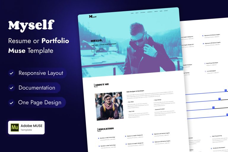 MYSELF – Resume or Portfolio HTML Template