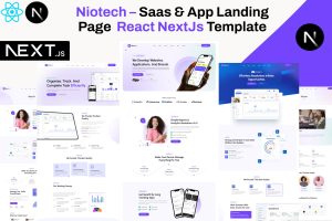 Niotech-Saas,Software, App Landing NextJS Template