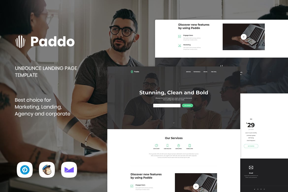 Paddo - Services Unbounce Landing Page Template