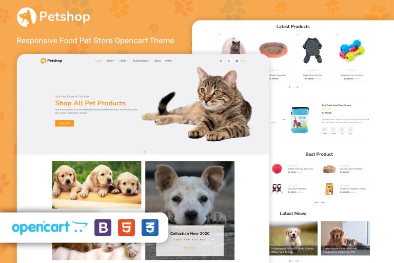 PetShop – Responsive Food Pet Store OpenCart Theme