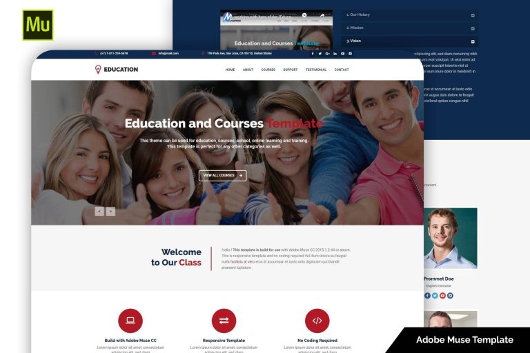 Responsive Education Adobe Muse Template