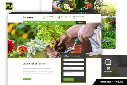 Responsive Garden and Lawn Services Muse Template