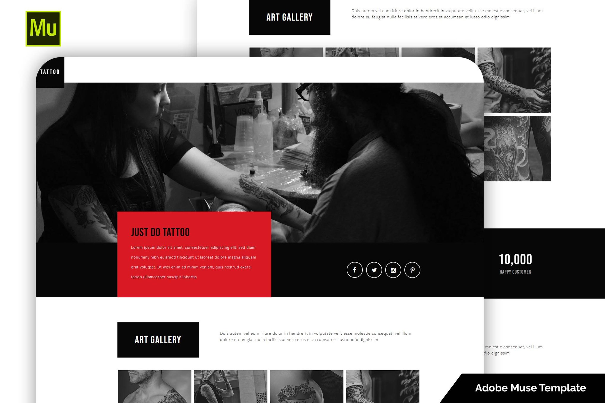 Responsive Tattoo Salon Muse Template