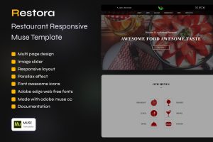 RESTORA – Restaurant Responsive Muse Template