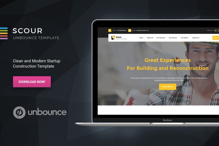 Scour – Construction Unbounce Landing Page