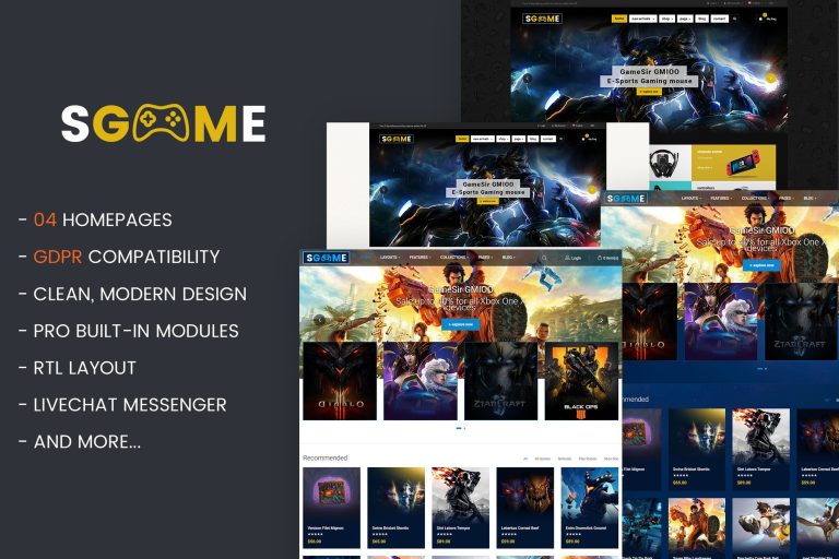 SGame – Responsive Accessories Store OpenCart Them