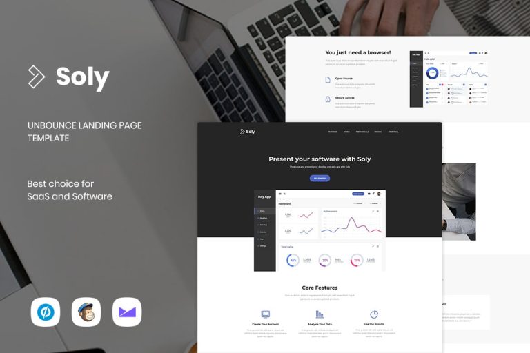 Soly – SaaS & Software Unbounce Landing Page