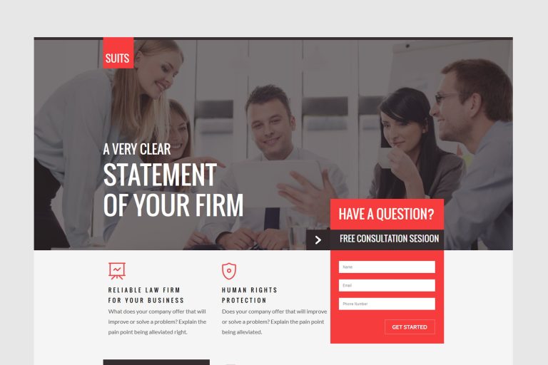 SUITS – Unbounce Law Template