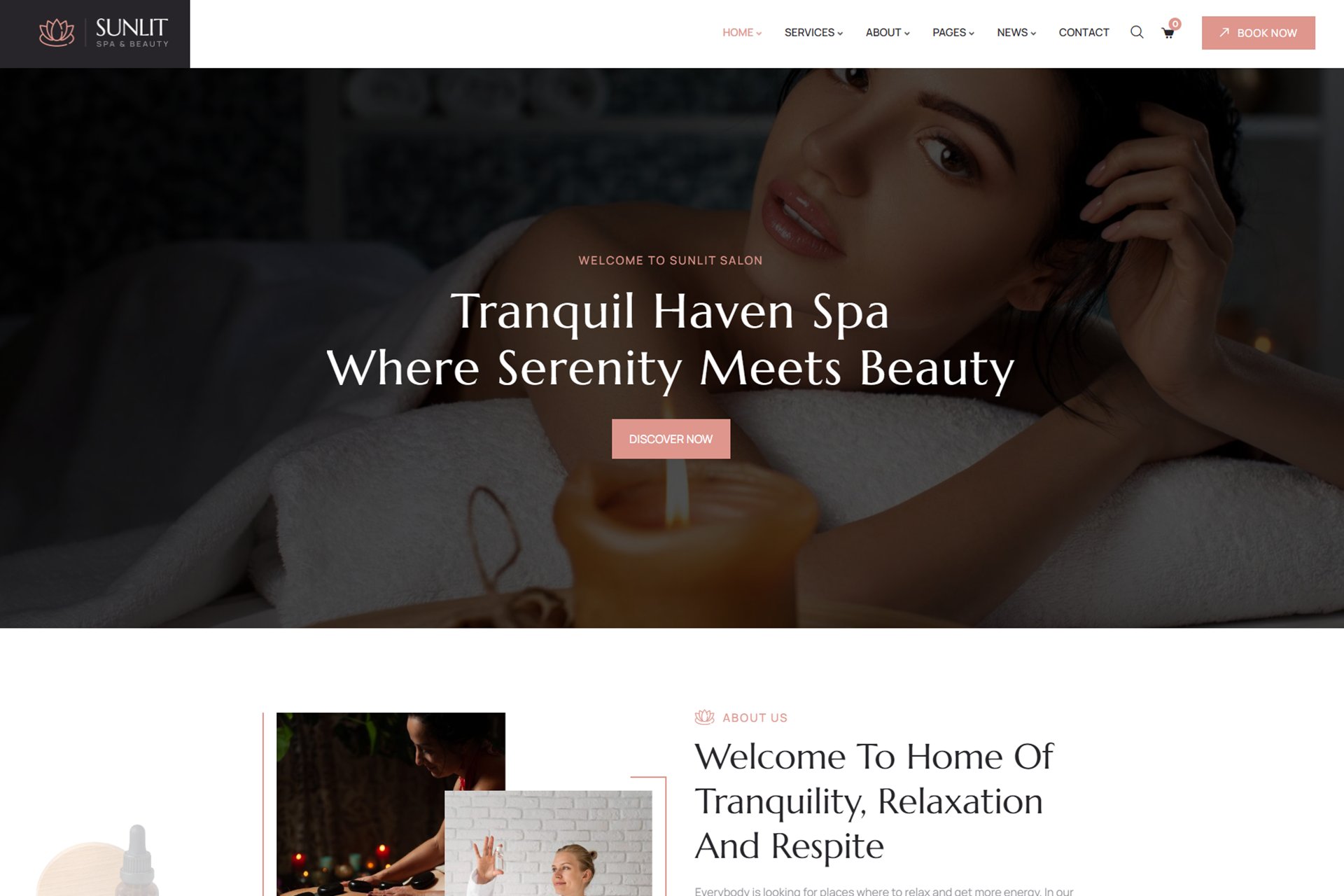 Sunlit- Spa and Beauty WordPress Theme