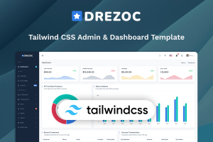 Tailwind CSS Admin & Dashboard Template – Drezoc