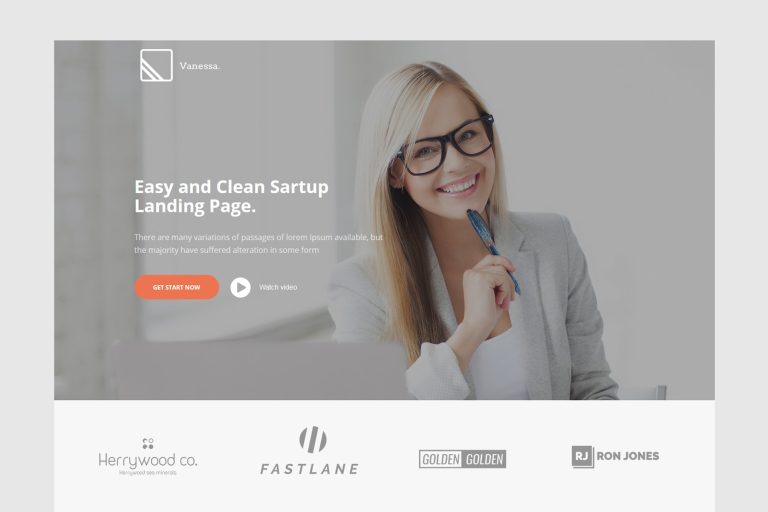 Vanessa – Easy Startup Landing Page Template