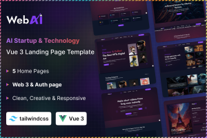 WebAi – AI Startup & Technology Vue 3 Landing Page