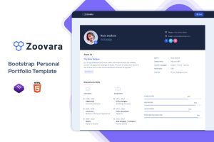 Zoovara – Personal Portfolio Resume CV Template