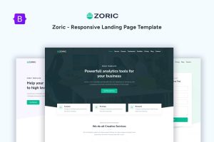 Zoric – Responsive Landing Page Template