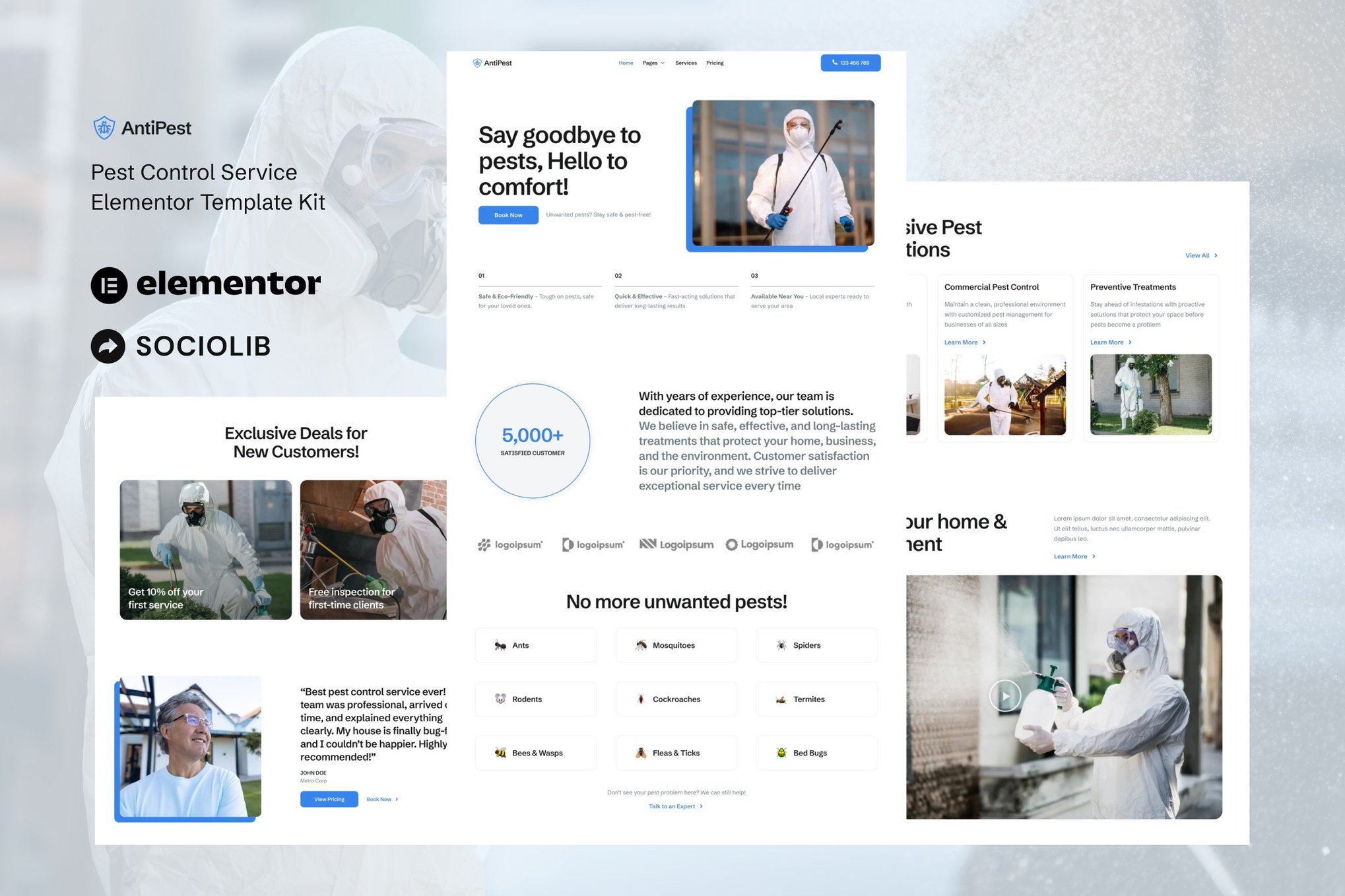 AntiPest- Pest Control Service Elementor Template Kit