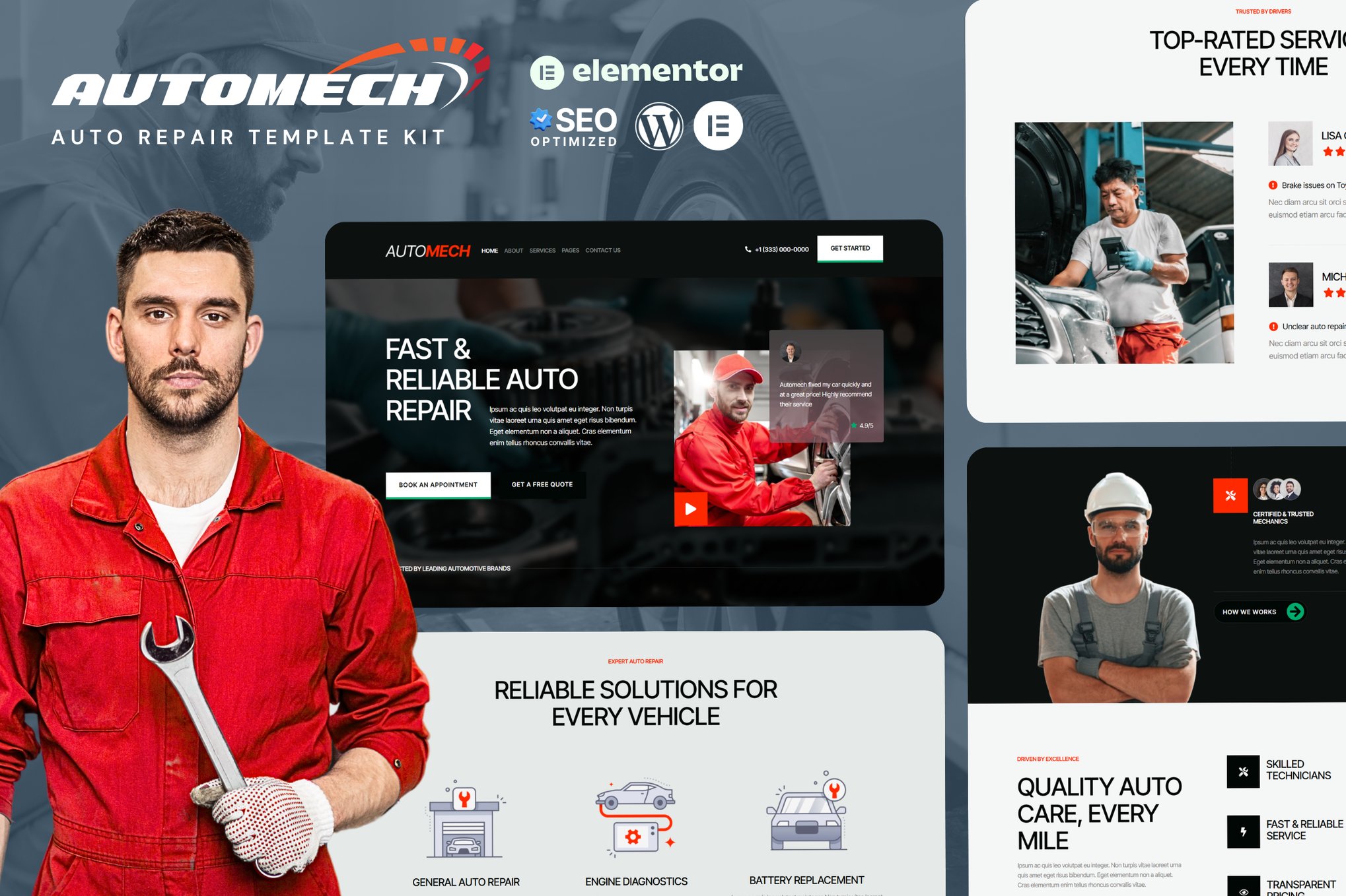 Automech- Auto Repair Service Elementor Template Kit