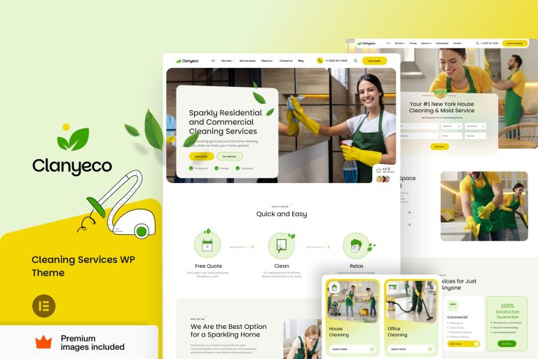 ClanyEco – Cleaning Services WordPress Theme