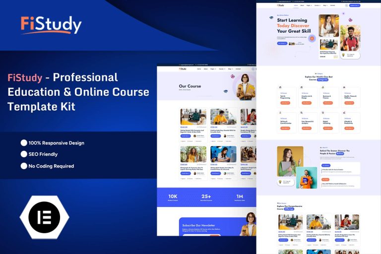 FiStudy – Professional Education & Online Course Elementor Pro Template Kit