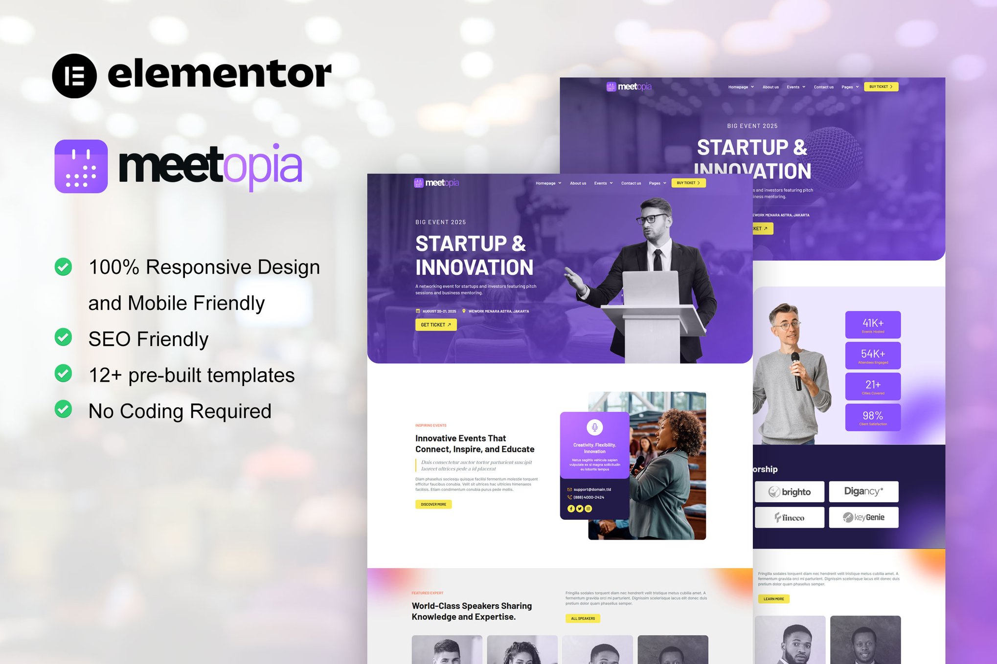 Meetopia- Event & Conference Elementor Pro Template Kit