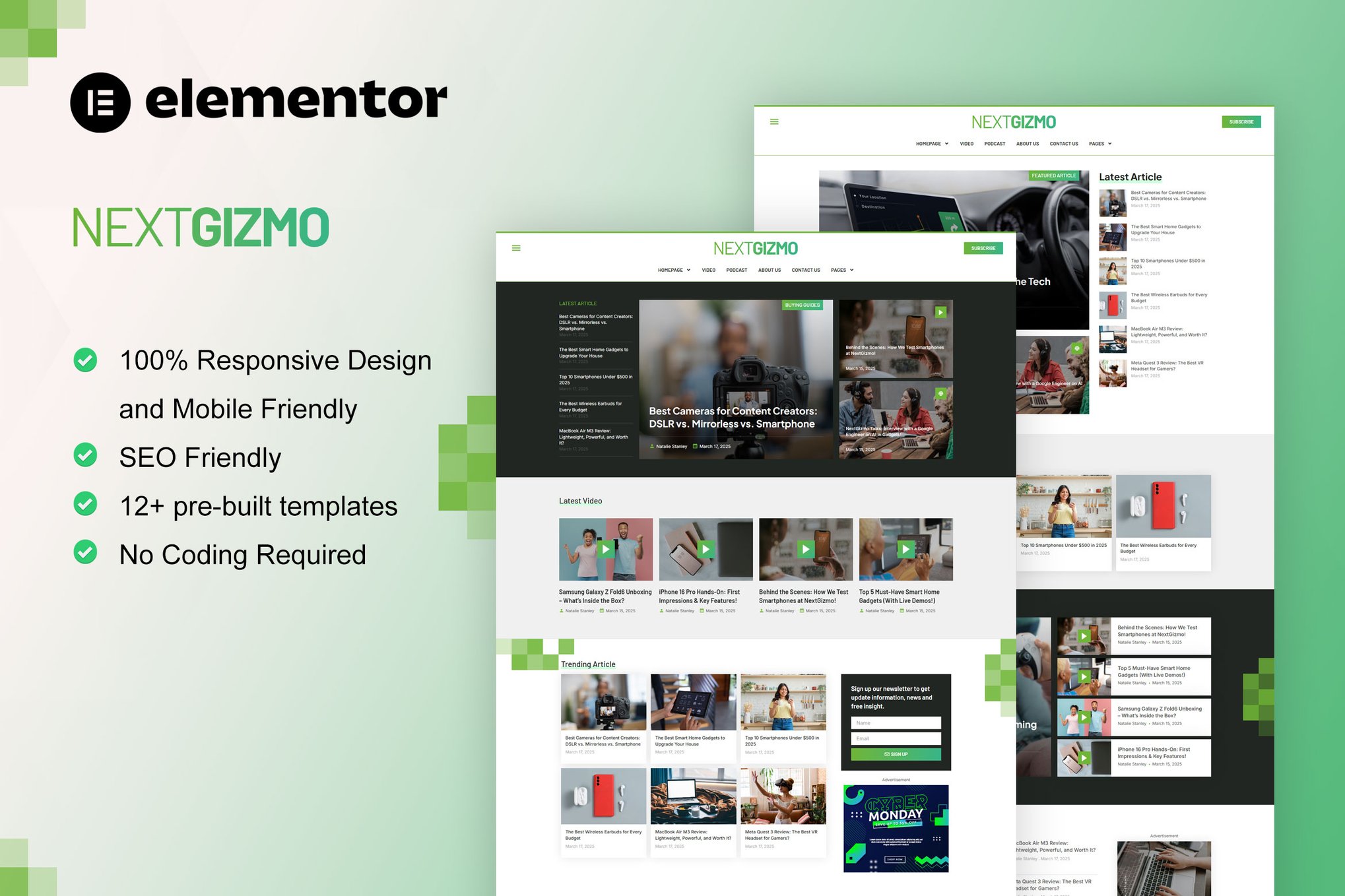 NextGizmo- Gadget News & Magazine Elementor Template Kit