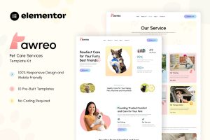 Pawreo – Pet Care Services Elementor Template Kit