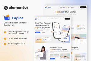 Paylloo – Online Payment & Finance Elementor Template Kit