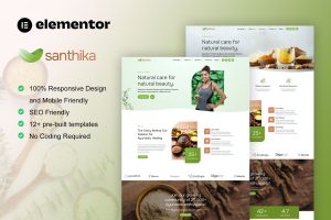 Santhika – Ayurveda & Natural Beauty Care Elementor Template Kit