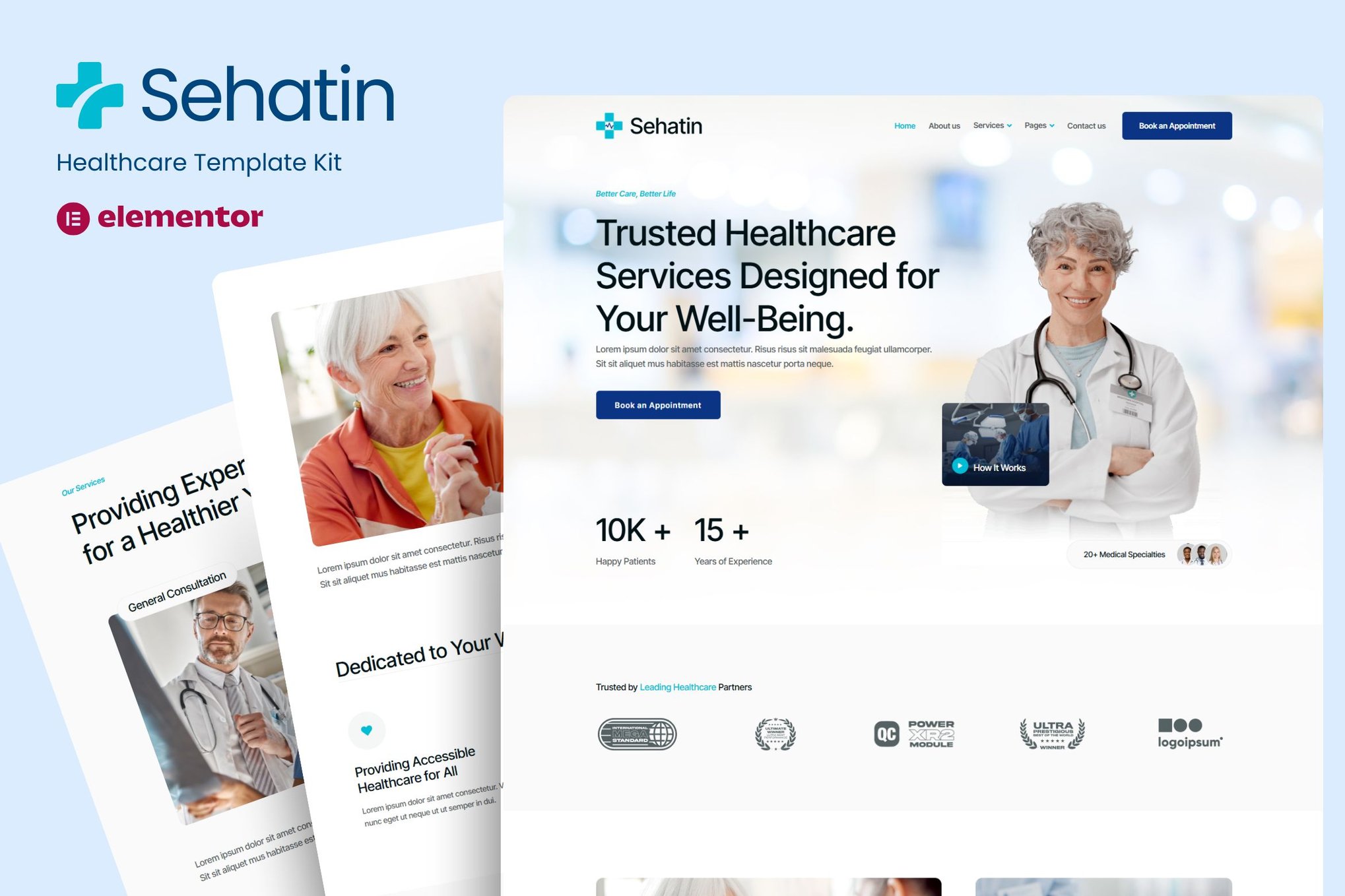 Sehatin- Health Care Service Elementor Template Kit