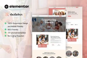 SheThrives – Feminine Business Elementor Pro Template Kit